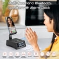thumbnail image 2 of Reloj despertador inalámbrico con altavoz Bluetooth JTEMAN negro, 2 of 7
