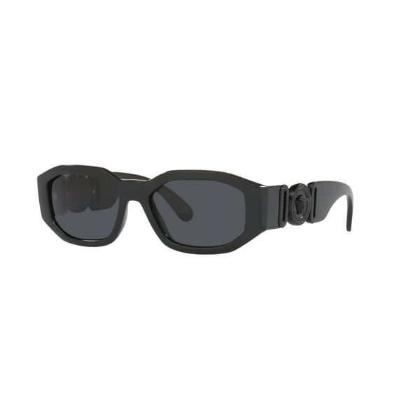 Gafas de sol Versace unisex con montura negra y lentes gris oscuro de 53 mm