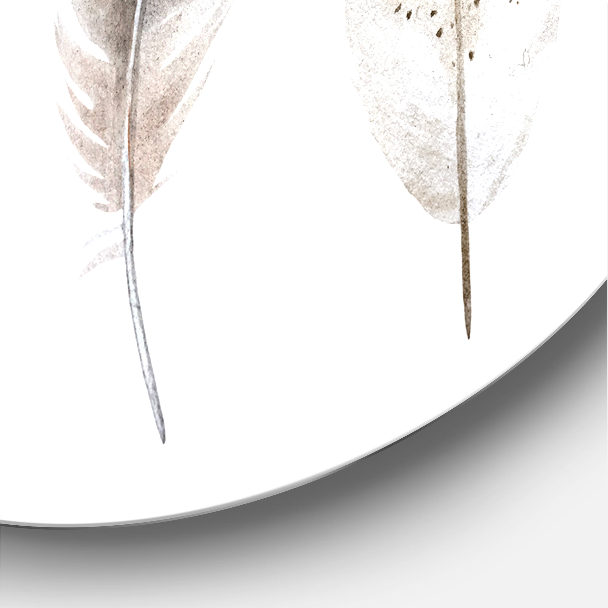 Designart 'Colourful Boho Art Feathers II' Bohemian & Eclectic Circle Metal Wall Art 29x29 - Disc of 29