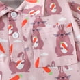 thumbnail image 6 of KAUOD Boys Toddler Easter Lapel Neck P𝐨lo Shirt for Boys Cute Bunny Shirt Button Down Tee with Pocket Short Sleeve Tops, 6 of 7