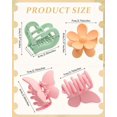 thumbnail image 2 of 6 PCS Hair Clips - Matte Flower, Heart, Butterfly Hair Claw Clips for Women Girls - Non-Slip and Strong Hold Claw Clips for Thin/Medium/Thick Hair, 2 of 13