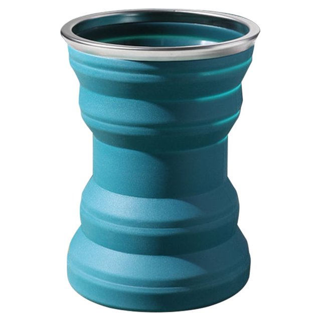 Plegable Portátil Tazas 320 Ml para Acampar Senderismo (Grey Lake Blue)