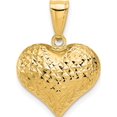 thumbnail interactive-video image 1 of 14k Yellow Gold Tiny 3D Polished Puffed Heart Charm Pendant – 0.47 Inch, Made In Italy 1 of 6