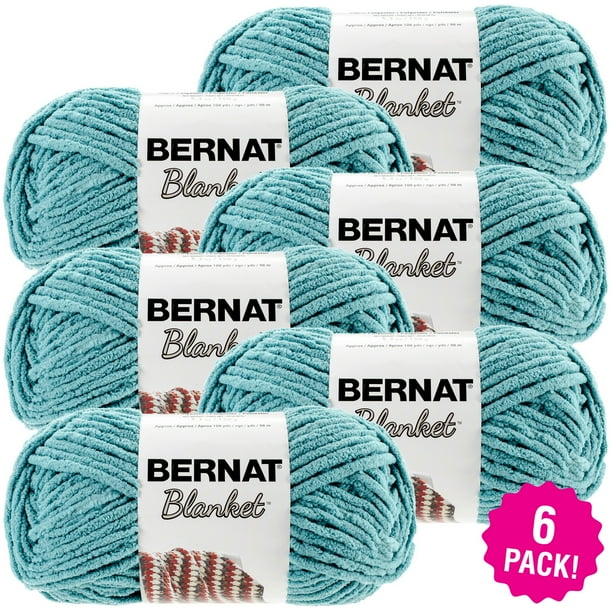 Bernat Blanket Yarn Light Teal, Multipack of 6