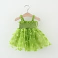 thumbnail image 4 of Zhuashum Easter Dresses For Girls 2-3 Years Solid Color Sleeveless Lace Ruffles Sundress Round Neck Dance Party Princess Dresses Adorable Daily Wear Green, 4 of 4