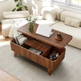 thumbnail image 5 of Wirrytor 3 in 1 Lift Top Coffee Table with Storage, Center Table with Hidden Compartments for Living Room, Coffee Table for Living Room,Walnut, 5 of 9