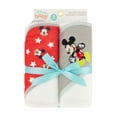thumbnail image 3 of Disney Cudlie Baby Boy Mickey Mouse 2 Pack Rolled/Carded Hooded Towels in Little Stars Print, 3 of 6