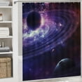 thumbnail image 6 of FANNA Black Hole Planet Space Waterproof Shower Curtain Set with Hooks - Chic Modern Bathroom Decor, Beautiful & Easy to Maintain, Polyester Fiber, Various Sizes 36x72, 6 of 7