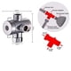thumbnail image 4 of Válvula desviadora de ducha de 3 vías, conector de válvula adaptador en T G1/2 pulgadas, una entrada y dos salidas de latón (plata), 4 of 5