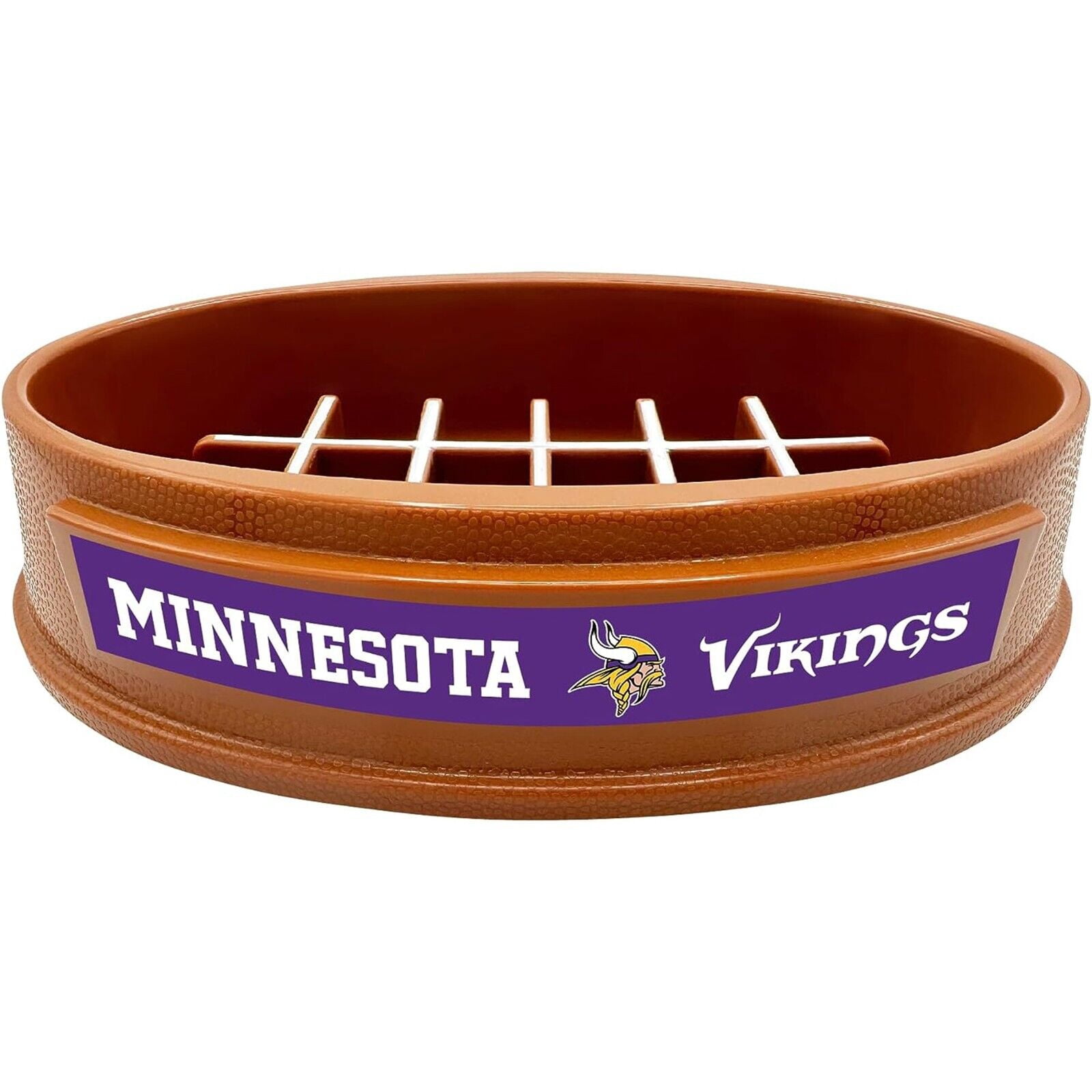 Pets First NFL Minnesota Vikings Super-Bowl Slow Feeder Bowl for Dogs and Cats, Football Design for Healthy Digestion, Non-Slip, for Large & Small Pet