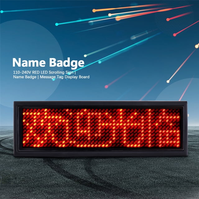 LED Badge Nom, Rouge LED Défilement Signe / Nom Rouge Badge Nom Affichage Tableau Haut de la Ligne
