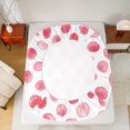 thumbnail image 5 of Manfei Cute Polka Dots Twin Sheet Sets,Geometric Circular Pattern Twin Fitted Sheet,Pink White Flat Sheet For Girls Kids,Breathable Home Decor,3pcs, 5 of 7