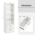 thumbnail image 5 of Topbuy 74" Tall 4-tier Wooden Bookcase with 2 Slide-out Drawers, White, 5 of 10