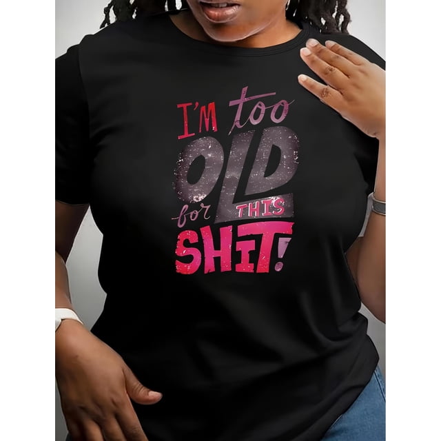 Letter Print, Casual Crew Neck Short Sleeve Top for Spring & Summer, Women's T-Shirt