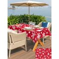 thumbnail image 4 of Outdoor Tablecloth with Umbrella Hole and Zipper, Red White Christmas Rectangle Table Cloth 60x102 Inch Waterproof Tablecloth, Xmas Tree Snowflake Winter Abstract Picnic Table Cover for Patio Camping, 4 of 7