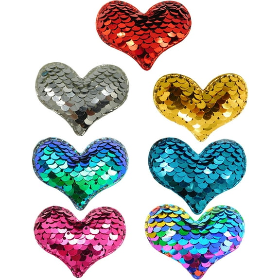 14 Pcs Gifts Love Shape Sticker DIY Stickers Heart Sticker Heart Sequin Decals DIY Sequin Crafts DIY Gift Stickers