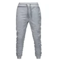 thumbnail image 4 of Men Cotton Fleece Joggers Gyms Pants Spring Autumn Winter Male Casual Elastic Fitness Baggy Trousers Mens Cheap Sweatpants, 4 of 6