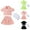Black, variant on XMMSWDLA Children’s Matching Sets Girl's 3 Pieces Outfit Button Front Short Sleeve Shirt with Tank Top and Shorts Set Pink Kids Outfits Size 4-12