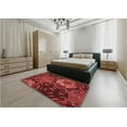 thumbnail image 4 of Ahgly Company Indoor Round Patterned Crimson Red Area Rugs, 8' Round, 4 of 6