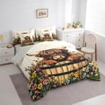 thumbnail image 2 of jejeloiu Rustic Highland Cow Floral 7-Piece Bedding Comforter Set Kids,Country Farm Print King Bedding Sets,Reversible, 2 of 7