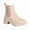 Beige, variant on Elastic Chelsea Ankle Boots for Women Fashion Lug Sole Chunky Heels Comfortable Platform Ankle Booties