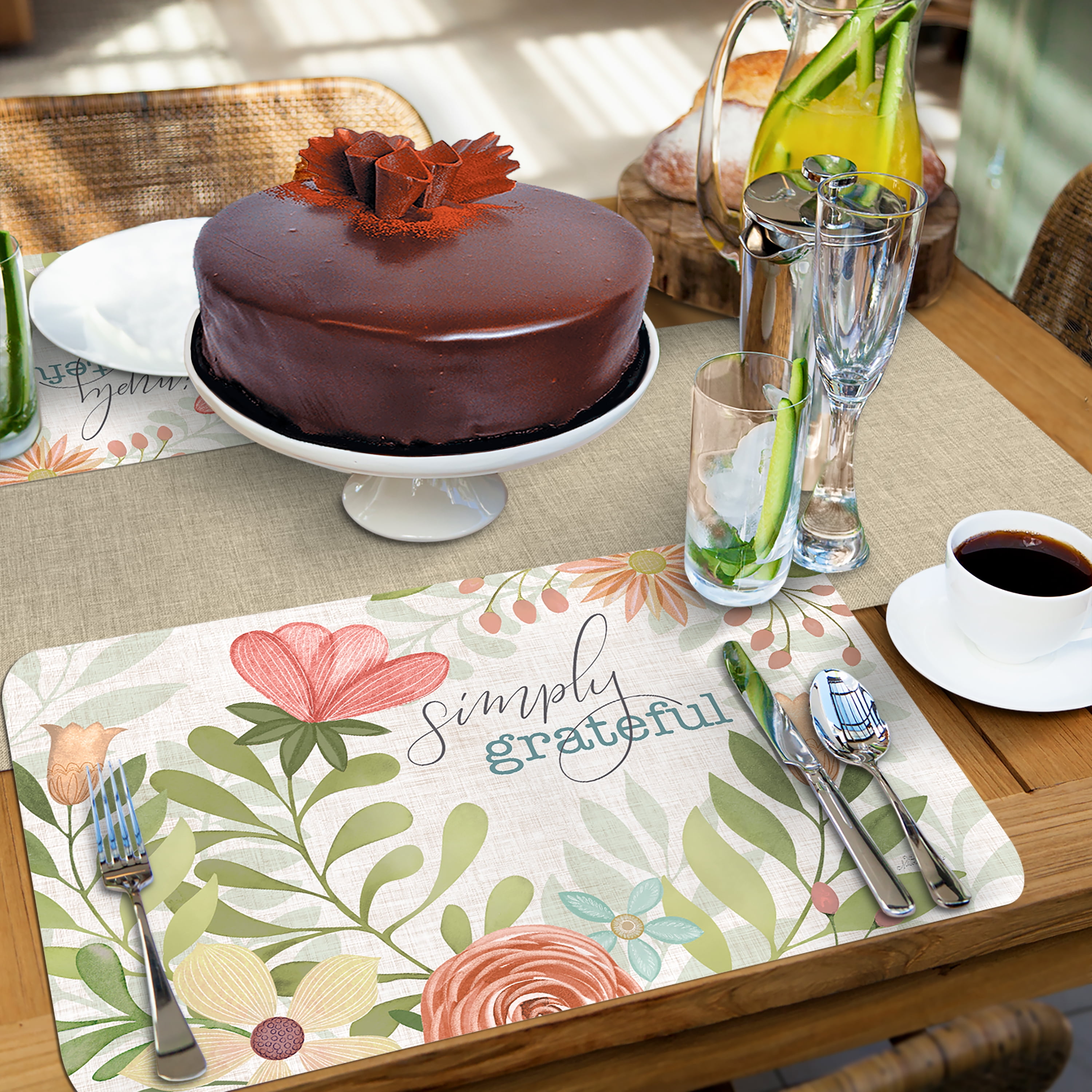 Conimar Simply Grateful Reversible Flexible Plastic Placemat