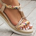 thumbnail image 5 of Dakaela Womens Low Wedge Heels Sandals Shoes Wide Width Platform Espadrilles Walking Summer Beach Shoes, 5 of 8