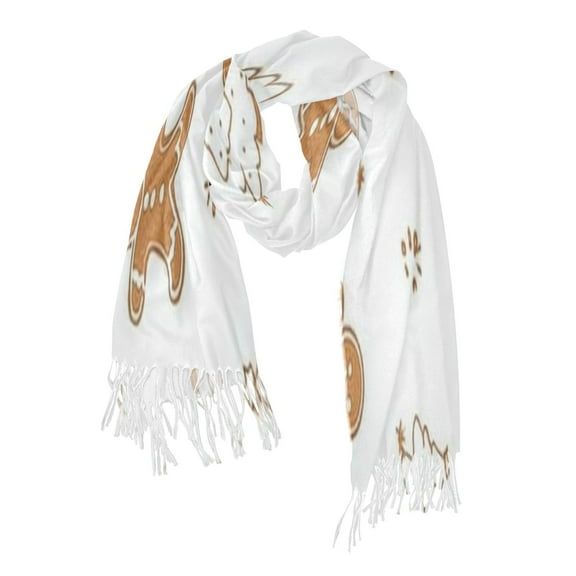 Gingerbread Men and Christmas Soft Stylish Scarf 86.6''x30.7'' Lightweight and Warm, Breathable