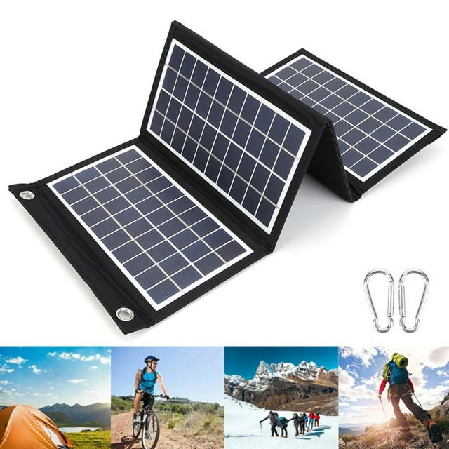 Cargador Solar Plegable, panel solar Portátil de 30 W Eco Friendly 5V Con Salidas USB Duales para exteriores