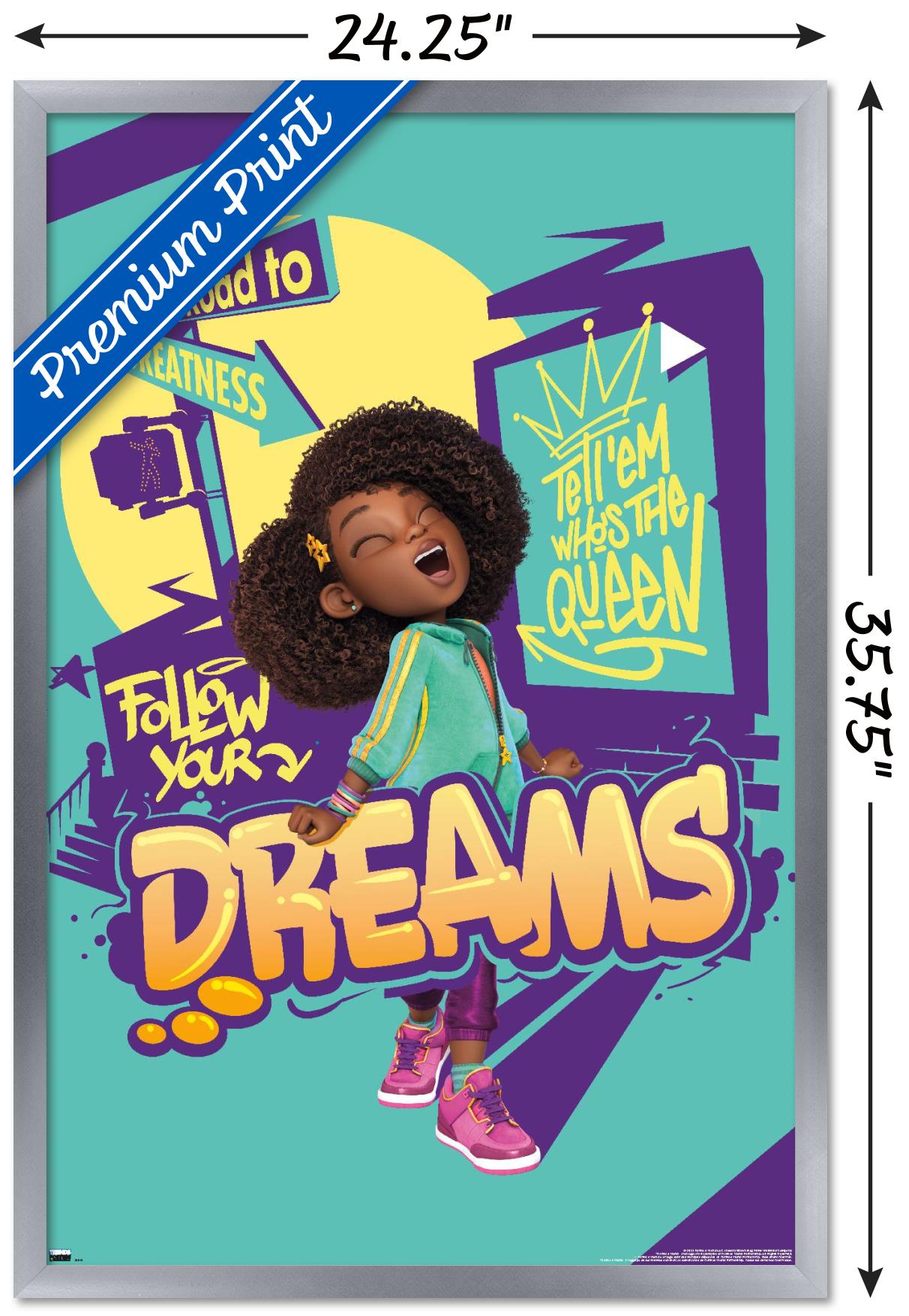 Karma's World - Follow Your Dreams Wall Poster, 22.375" x 34", Framed