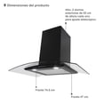 thumbnail image 2 of Combo Supra Parrilla y Campana de Pared 76 cm Negro con Cristal Curvo, 2 of 6