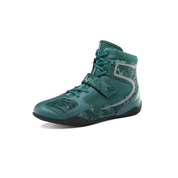 UKAP Adult Kids Boxing Shoes Lace Up Fighting Sneakers High Top Wrestling Shoe Sports Ankle Boots Comfort Green 2.5 little kids Walmart