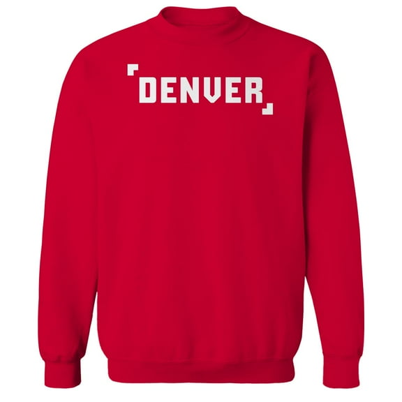 Denver Humor Graphic Red Men's Crewneck Sweatshirt