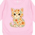 thumbnail image 3 of Inktastic Retro Kitty Cat Flowered Toddler Sweatshirt, 3 of 4
