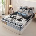 thumbnail image 2 of catabedysis Vintage Camping Zipper Twin Comforter Sets with Fitted Sheet and 2 Pillowcases,Camper Silhouette Print Zipper Bedding Set For Boys,Multicolor,Light Gray Reversible,4 Pieces, 2 of 7