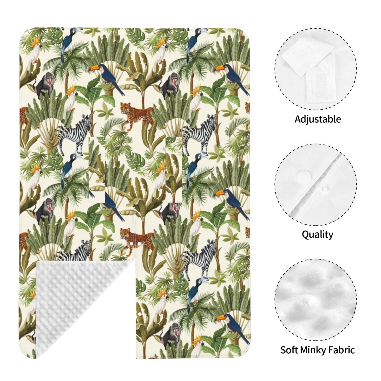 Naloa Jungle Animals Baby Car Seat Cover, Breathable Baby Carrier Cover, Multiuse Baby Carrier Cover & Nursing Breastfeeding Cover