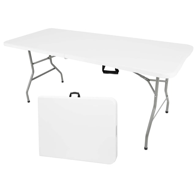Mesa Plegable Duralife Tipo Portafolio 180 cm para Patio o Comedor