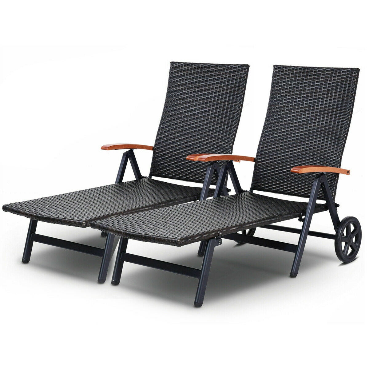 Sun Lounger Bed Chair Foldable with Canopy and Wheels ...