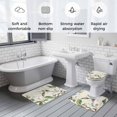 thumbnail image 5 of Botanical Flowers Bath Mat 3 Piece Bathroom Rug Set, Vintage Rustic White Floral Leaves Non Slip Bath Rug Contour Mat and Toilet Lid Cover, Absorbent Shower Mats Soft Bath Rugs and Mats Sets, 5 of 8