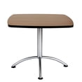 thumbnail image 4 of Iceberg 69757 36 in. x 36 in. x 42 in. iLand Bistro-Height Square Table with Contoured Edges - Natural Teak Top/Silver Base, 4 of 11