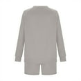 thumbnail image 6 of Enjoytime Comfy Sets for Women Clothing Patchwork Long Sleeve Round Neck Sweatshirts Shorts 2 Piece Outfits Fall Fashion Travel Sweatsuits Gray S, 6 of 7
