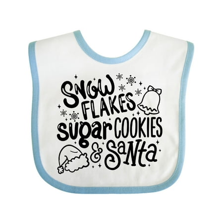 

Inktastic Christmas Snowflakes Sugar Cookies and Santa Gift Baby Boy or Baby Girl Bib