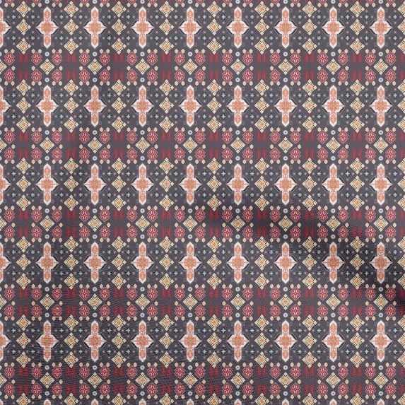 oneOone Cotton Jersey Wine Fabric Asian Kilim Sewing Fabric By The Yard Printed Diy Clothing Sewing Supplies 58 Inch Wide