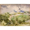 thumbnail image 2 of William Henry Holmes 18x14 Gold Ornate Wood Frame and Double Matted Museum Art Print Titled - Windmills, 2 of 4