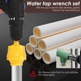 thumbnail image 3 of PVC Thread Maker Tool for Electric Drill Pipe Threader Kit with 1/2 Inch 3/4 Inch 1 Inch Dies Pipe Threader Plumbing Tool Reusable PVC Pipe Threading Plumbing Kit for PVC Threading-4/6innerhole-yellow, 3 of 9