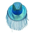 thumbnail image 2 of Shiny Cowboy Hat with Fringe, Sparkly Western Party Cap, Pearl-Like Shine Headwear for Halloween Prom, 2 of 4