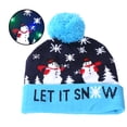 thumbnail image 1 of Qarigey Gorro de Navidad LED, suéter, gorro de punto, gorro de punto con luz navideña, regalo de Navidad para niños, adornos de Año Nuevo 2021 Sombreros muñeco de nieve 2 Qarigey AP000294-06, 1 of 6