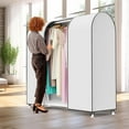 thumbnail image 2 of 60'' Garment Rack Cover Dustproof Clothes Rack Cover Breathable Garment Bags Protector Wardrobe Cover with 2 Durable Zippers for Garment Rack, White (Rack Not Included), 2 of 12