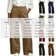 thumbnail image 4 of Liuinsasek Women's High Waist Straight Wide-Leg Pants Fashionable Versatile Casual Solid Color Elastic-Waist with Pockets Spring Summer Outfits, 4 of 7