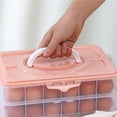 thumbnail image 4 of QMTWT Stackable Plastic Egg Holder with Handle and Lid - 1/2/3 -Layer Large Capacity Egg Storage Tray for Refrigerator, Deviled Egg Carrier for Parties and Picnics, Durable for Kitchen Organization, 4 of 9